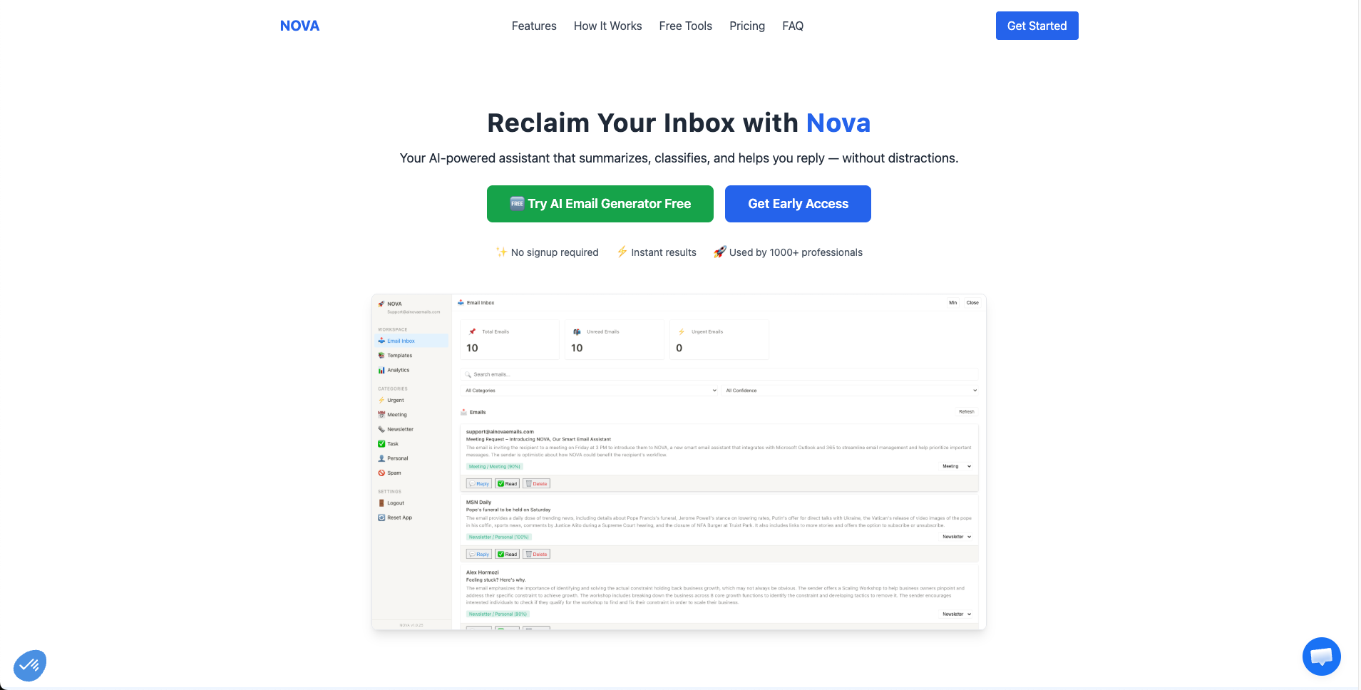 AiNovaEmails Dashboard