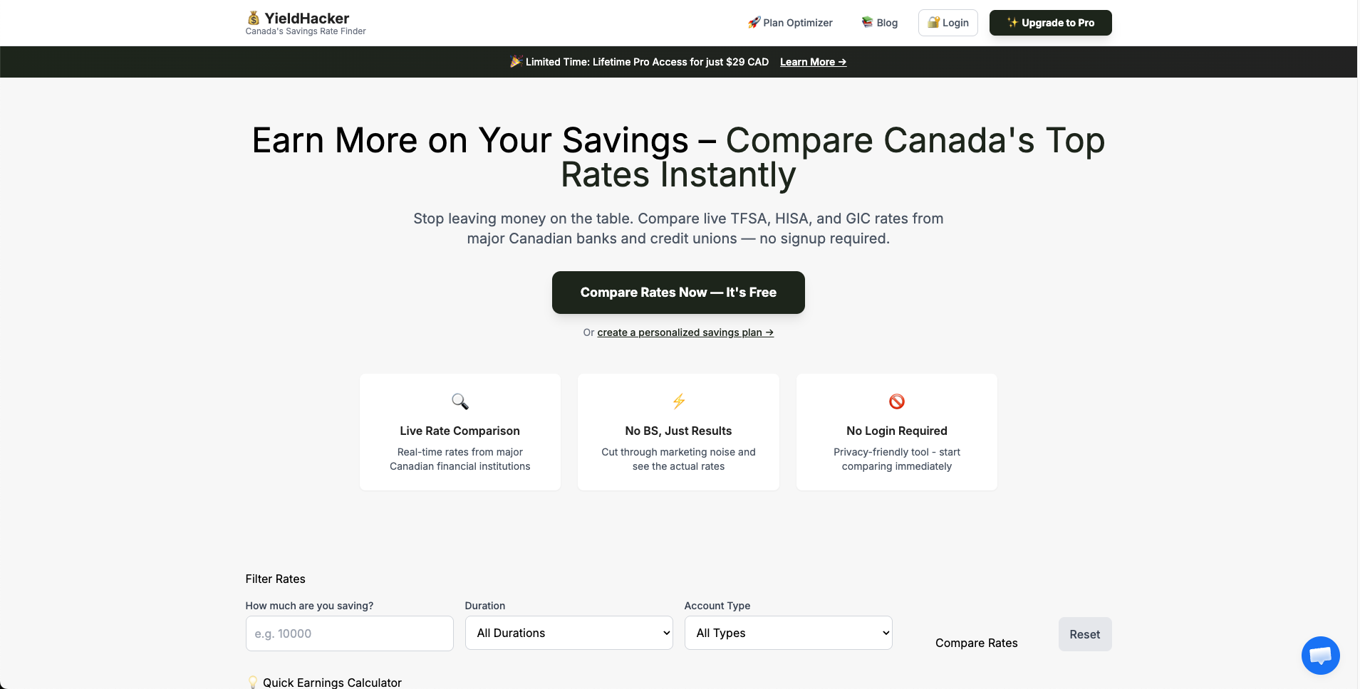 YieldHacker Dashboard