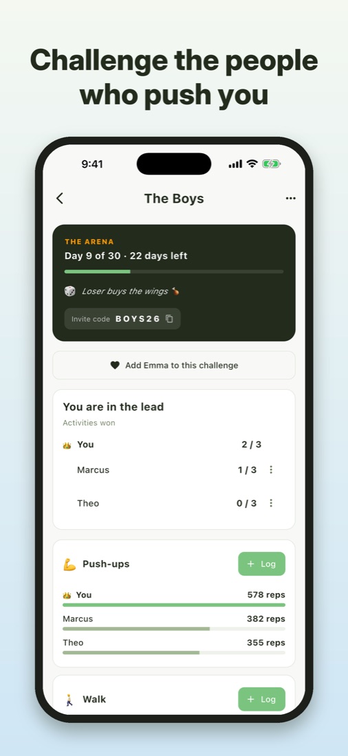 An Arena challenge scoreboard